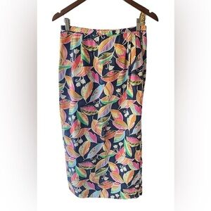 Talbots‎ Colorful Leaves Corduroy Cotton Wrap Skirt